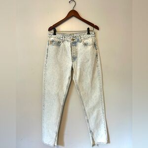 Ganni Slim Fit Straight Leg Split Hem Jeans Sz 29